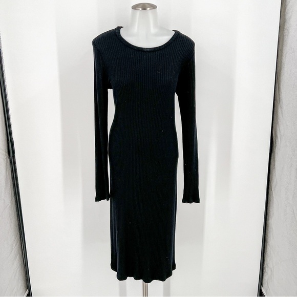 Reformation jeans black ribbed long sleeve dress - Picture 3 of 10